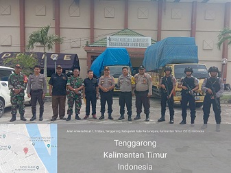Kapolsek dan Dan Ramil Muara Badak, Kawal Langsung Pergeseran Logistik Pemilu