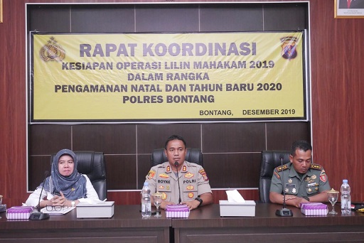 Hadapi Natal 2019 dan Tahun Baru 2020, Polres Bontang Gelar Rakor Operasi Lilin