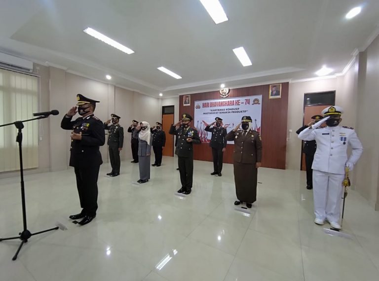 Forkopimda Kota Bontang Ikuti Upacara Hari Bhayangkara ke-74 Secara Virtual