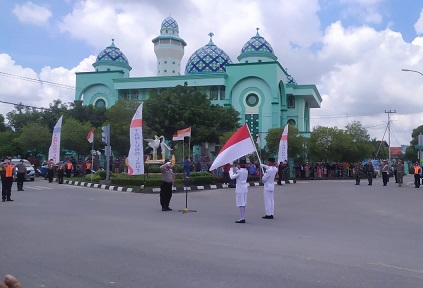 Peringatan Detik-Detik Proklamasi HUT RI ke-75, Di Tiga Titik Persimpangan Kota Bontang