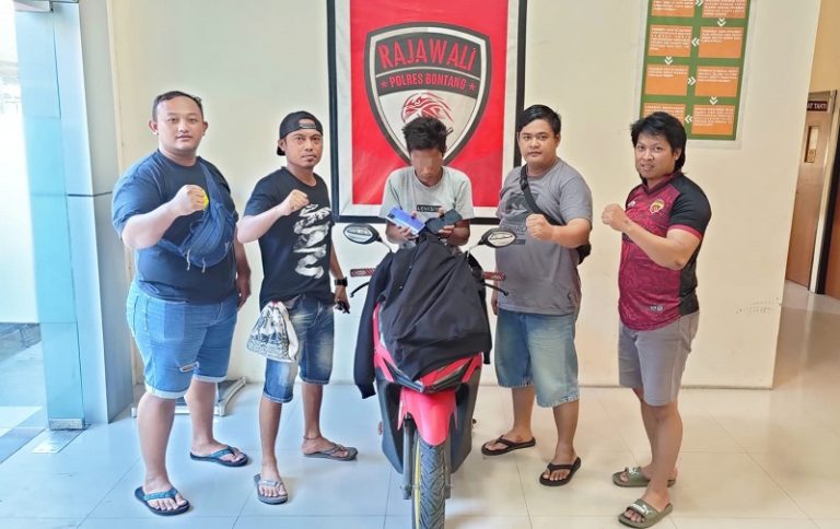 Tim Rajawali Sat Reskrim Polres Bontang Bekuk Pelaku Jambret Yang Beraksi Di Jl. Pupuk Raya