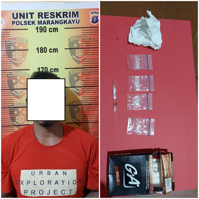 Simpan Sabu Dalam Rokok Warga Desa Semangko Di Tangkap  Unit Reskrim Polsek Marang Kayu