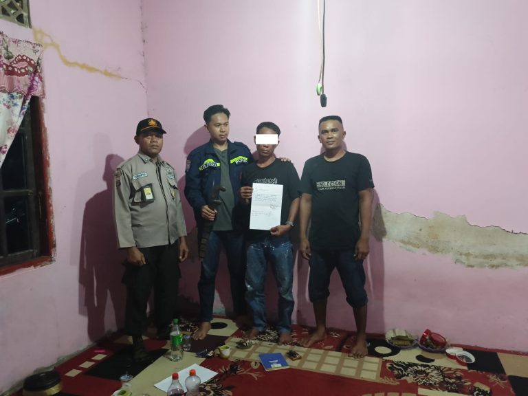 Bhabinkamtibmas Guntung berhasil menyelesaikan perkara pengancaman menggunakan senjata tajam jenis parang
