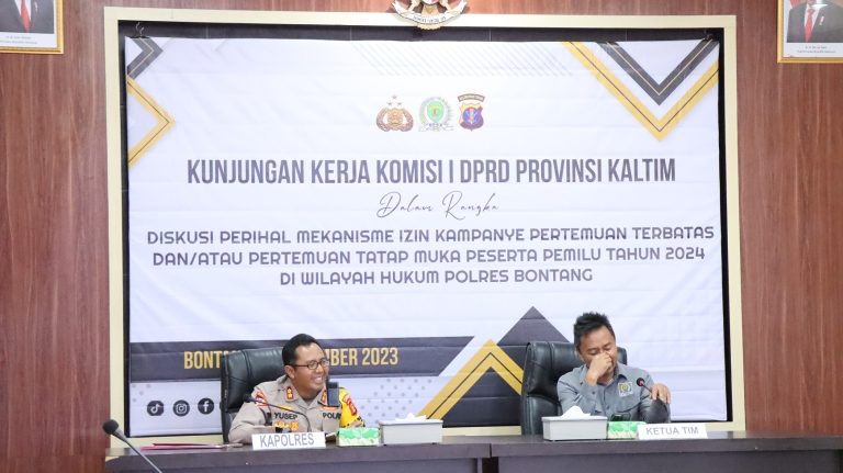 Kapolres Bontang menerima kunjungan kerja Komisi I DPRD Provinsi Kaltim