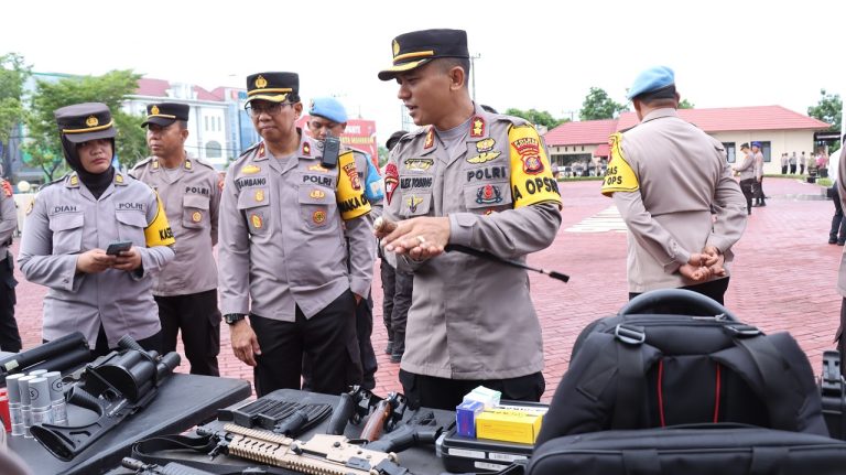 Cek Kekuatan Satuan, Polres Bontang Gelar Personil, Sarpas dan Almatsus
