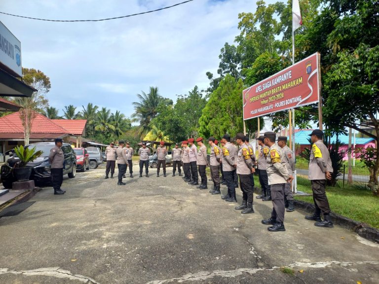 Polsek Marang Gelar Apel Kesiapan Personil Pam TPS di Wilayah Kecamatan Marang Kayu