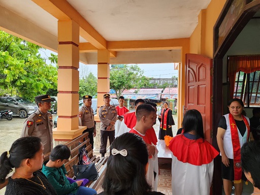 Cipta Kondisi Dan Jamin Kamtib, Polres Bontang Berikut Jajaran Lakukan Pengamanan Jum’at Agung