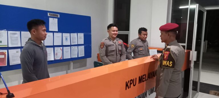 Cipta Kondisi Wilayah, Pawas Laksanakan Patroli dan pengecekan Kantor KPU dan Bawaslu Kota Bontang