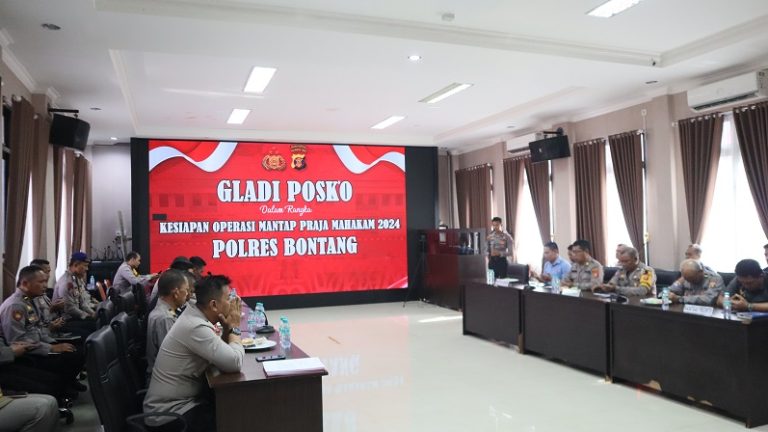 Polres Bontang Laksanakan Gladi Posko Ops Mantap Praja 2024