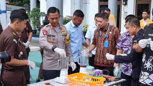 Wujud Sinergitas, Kapolres Bontang hadiri pemusnahan Barang Bukti Berkekuatan Hukum di Kejaksaan Negeri Bontang