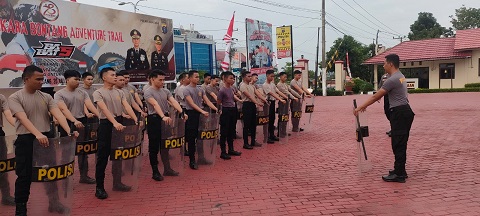 Tingkatkan kemampuan, Sat Samapta Polres Bontang rutin gelar Latihan Dalmas