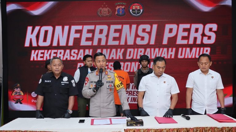 Kapolres Bontang laksanakan rilis kasus kekerasan terhadap Anak