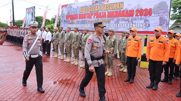 Polres Bontang laksanakan Apel Gelar Pasukan Operasi Mantap Praja Mahakam 2024