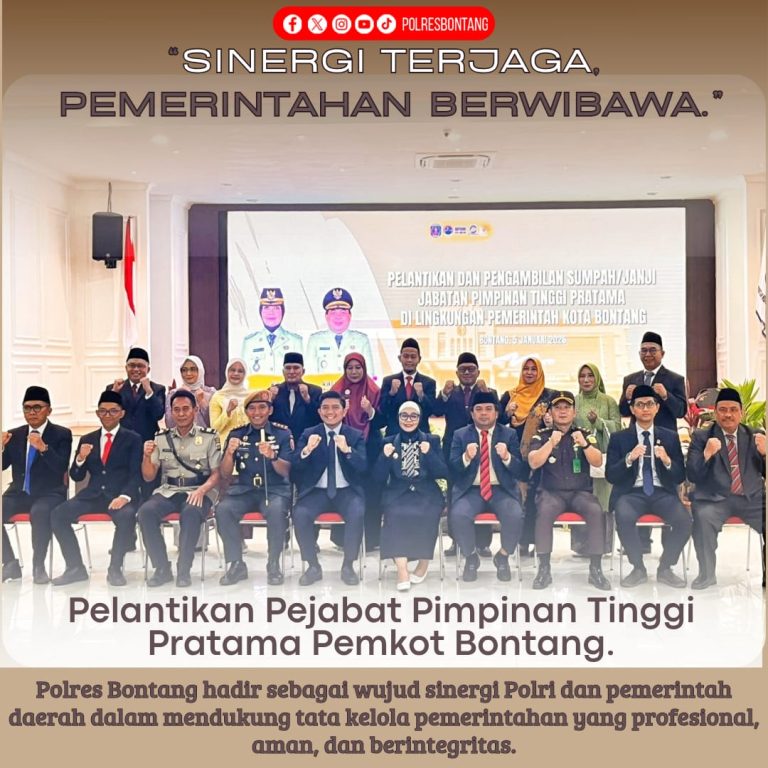 Forkopimda Solid : Polres Bontang Hadiri Pelantikan Pejabat Tinggi Pratama Pemkot Bontang