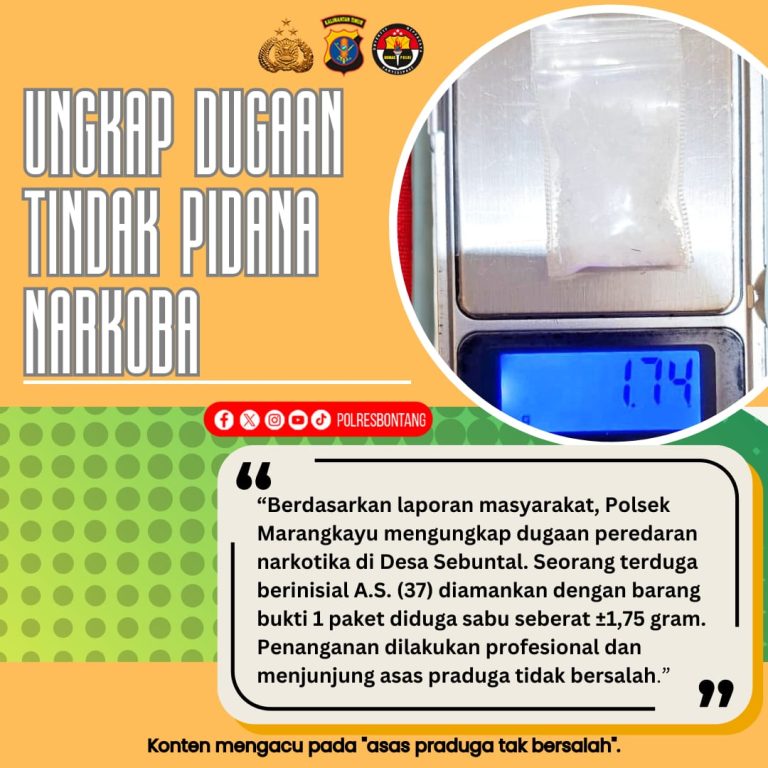 Polsek Marangkayu Ungkap Dugaan Peredaran Narkotika, Satu Terduga Diamankan